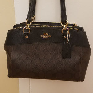 COACH Mini Brooke Signature Leather Trim Bag